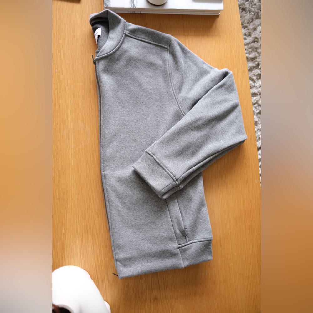 Ministry of Supply Hybrid Fleece Bomber Jacket - Heather Grey - XL